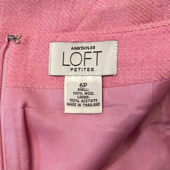 LOFT 100% Wool Pink Pencil Mini Skirt Size 6P - Picture 4 of 8